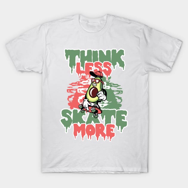 Skateboarder Skateboard Extreme Skater Avocado T-Shirt by ShirtyLife